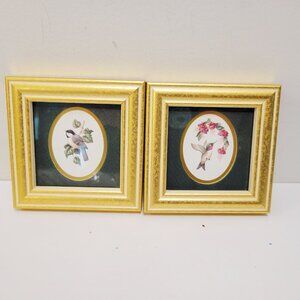 2 Kathy Seek Framed Art Ruby-throated Hummingbird Feathered Friends HEARTFELT
